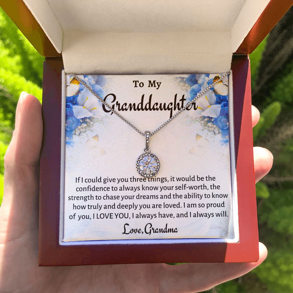 To My Granddaughter Eternal Hope Necklace, Birthday Gift For Her, Grandmother To Granddaughter Gift, Graduation Jewelry Gift.