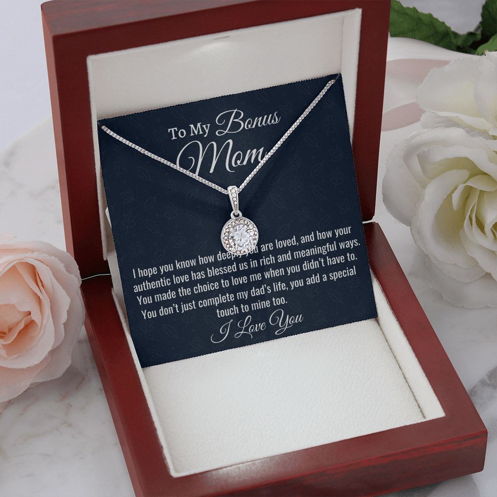 To My Amazing Bonus Mom, Eternal Hope Necklace, Mother In Law Gift, Stepmom Gift, Christmas Gift, Birthday Gift, From Stepdaughter.