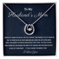 To My Husband's Mom Lucky In Love Necklace, Birthday Gift For Husband's Mom, Meaningful Gift, Retirement Gift For Her, Wedding Anniversary Gift, From Daughter-In-Law.