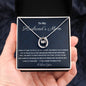 To My Husband's Mom Lucky In Love Necklace, Birthday Gift For Husband's Mom, Meaningful Gift, Retirement Gift For Her, Wedding Anniversary Gift, From Daughter-In-Law.