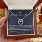 To My Husband's Mom Lucky In Love Necklace, Birthday Gift For Husband's Mom, Meaningful Gift, Retirement Gift For Her, Wedding Anniversary Gift, From Daughter-In-Law.