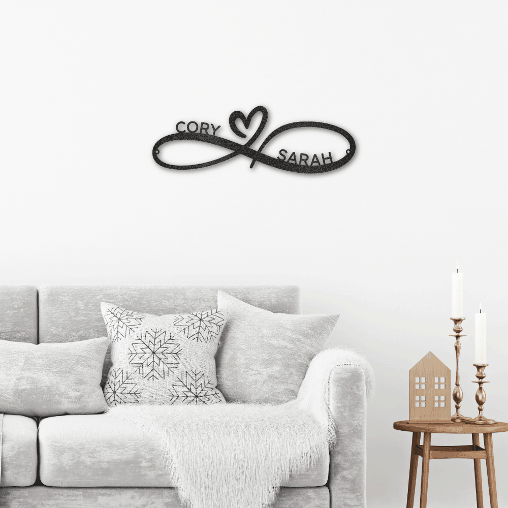 Infinity Couples Monogram, Personalized Engagement Party Gift, Custom Metal Signs, Metal Wall Art, Monogram Wall Décor, Valentine’s or Christmas Gift