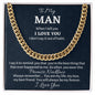 To My Man Cuban Link Chain, Promise Necklace, Birthday or Anniversary Gift for Him, Christmas Gift, Gift For Him, Boyfriend or Husband Birthday Gift