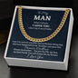 To My Man Cuban Link Chain, Promise Necklace, Birthday or Anniversary Gift for Him, Christmas Gift, Gift For Him, Boyfriend or Husband Birthday Gift