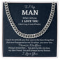To My Man Cuban Link Chain, Promise Necklace, Birthday or Anniversary Gift for Him, Christmas Gift, Gift For Him, Boyfriend or Husband Birthday Gift