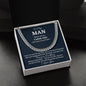 To My Man Cuban Link Chain, Promise Necklace, Birthday or Anniversary Gift for Him, Christmas Gift, Gift For Him, Boyfriend or Husband Birthday Gift