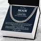 To My Man Cuban Link Chain, Promise Necklace, Birthday or Anniversary Gift for Him, Christmas Gift, Gift For Him, Boyfriend or Husband Birthday Gift