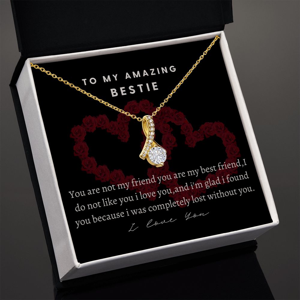 To My Amazing Bestie Alluring Beauty Necklace, Birthday Gift For An Amazing Bestie, Appreciation Gift, From Bestfriend, I Love You Bestie.