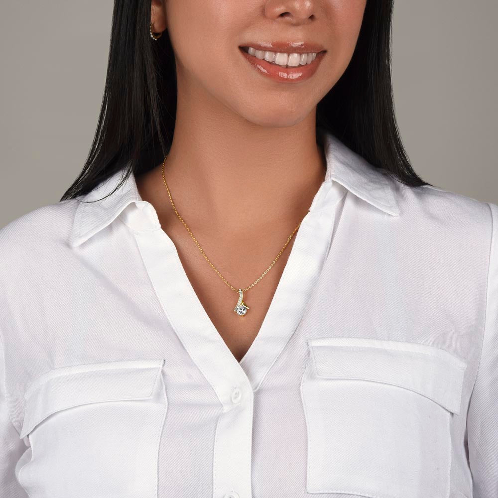 To My Amazing Bonus Daughter, Alluring Beauty Necklace Gift For Her, Christmas Gift From Loving Bonus Mom, Meaningful Gift