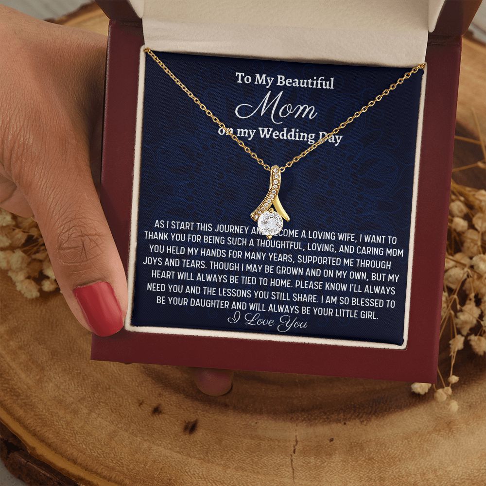 To My Beautiful Mom, Alluring Beauty Necklace, Wedding Gift From Bride, Wedding Gift Jewelry, Gift From Daughter, Appreciation Gift, Bride To Mom Gift.