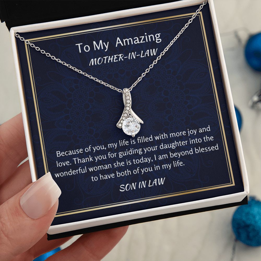To My Amazing Mother In Law Alluring Beauty Necklace, Birthday Gift For Amazing Mother In Law, Wedding Day Gift, From Groom Gift To Mother In Law, Appreciation Gift, Women Jewelry.