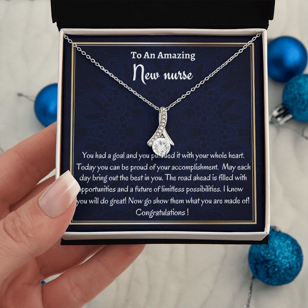 To An Amazing New Nurse Alluring Beauty Necklace, Nurse Graduation Gift, Grad Necklace, New Nurse Appreciation Gift, Professional Gift, Women Jewelry.