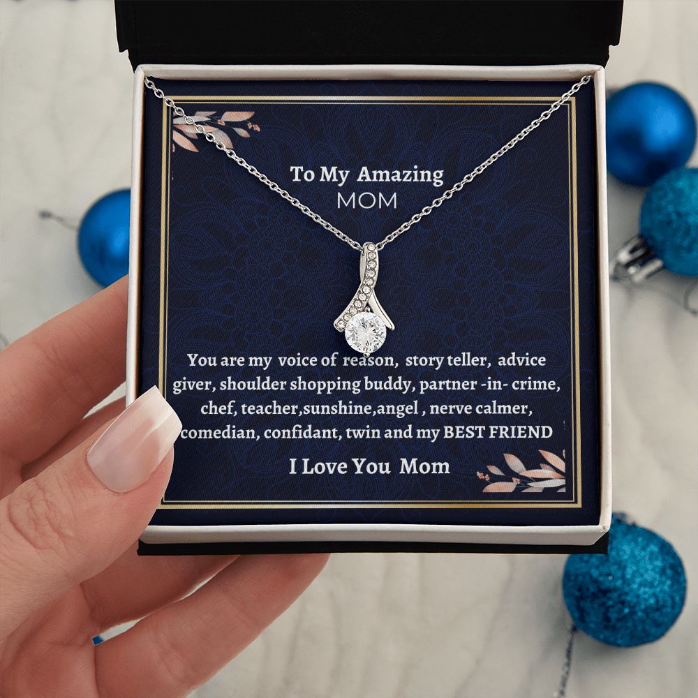 To My Amazing Mom Alluring Beauty Necklace, Birthday Gift For Amazing Mom, Daughter To Mother Gift, Women Jewelry, Mothers Day Gift.