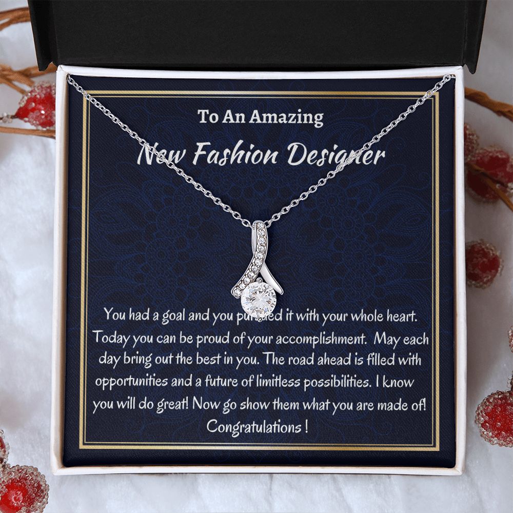 To An Amazing New Fashion Designer Alluring Beauty Necklace, Fashion School Grad, Congratulations Gift For Her, New Fashion Designer Jewelry, Meaningful Gift.