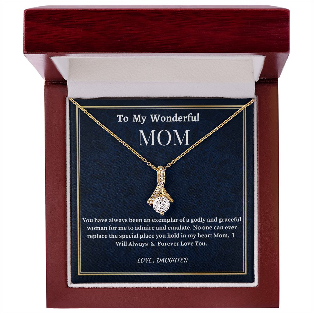 To My Wonderful Mom Alluring Beauty Necklace, Wonderful Mom Jewelry Gift, Mother's Day Jewelry Gift, Birthday Gift For Her, Daughter To Mom Gift.