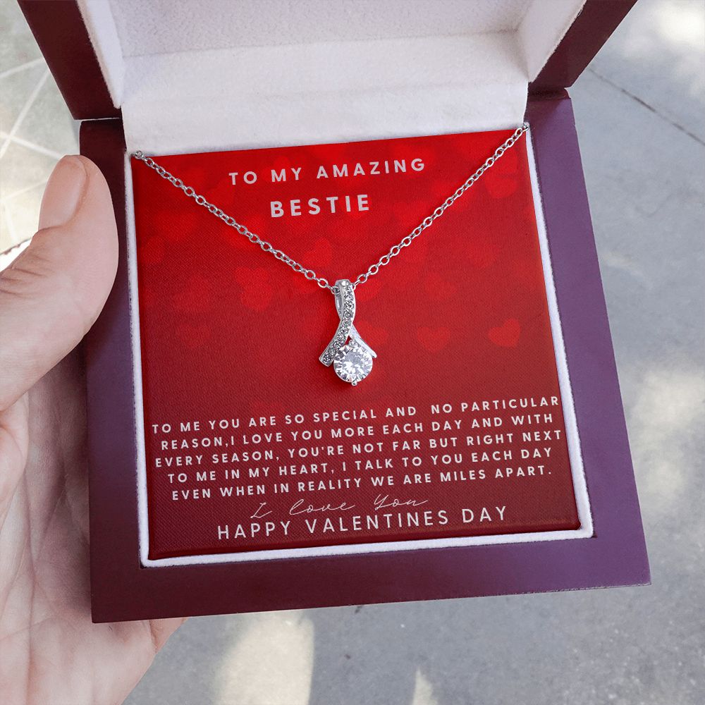To My Amazing Bestie Alluring Beauty Necklace, Valentine's Day Gift From Bestfriend, Sentimental Gift, Best Friend Forever Jewelry Gift, To My Best Friend.