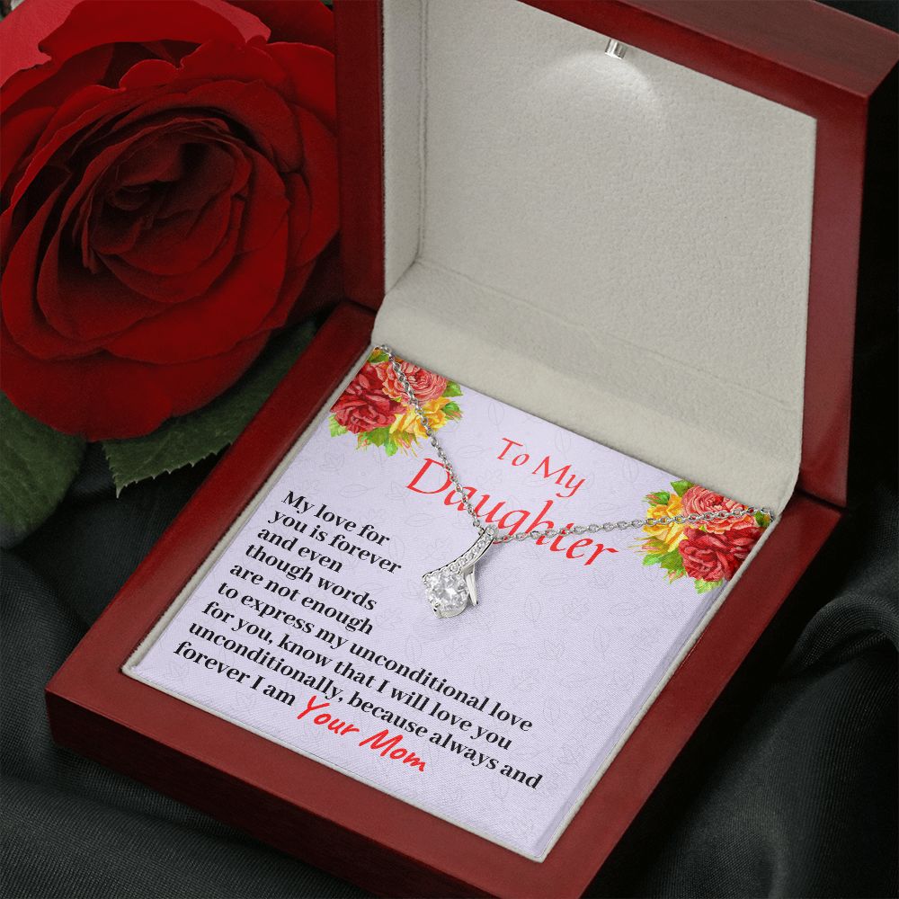 To My Daughter, Alluring Beauty Necklace, Birthday Gift For Her, Christmas Gift, From Loving Mom.