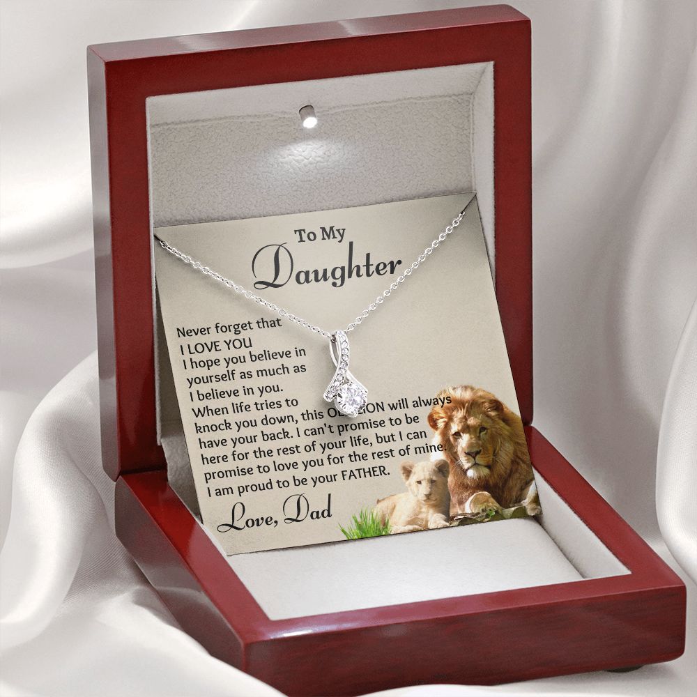 To My Daughter, Alluring Beauty Necklace, Birthday Gift, Christmas Gift For Lovely Daughter, Dad To Daughter Gift, Appreciation Jewelry.