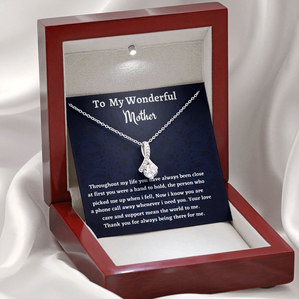 To My Wonderful Mother Alluring Beauty Necklace, Birthday Gift For My wonderful Mother, Mothers Day Gift, Sentimental Gift, Daughter To Mother.,