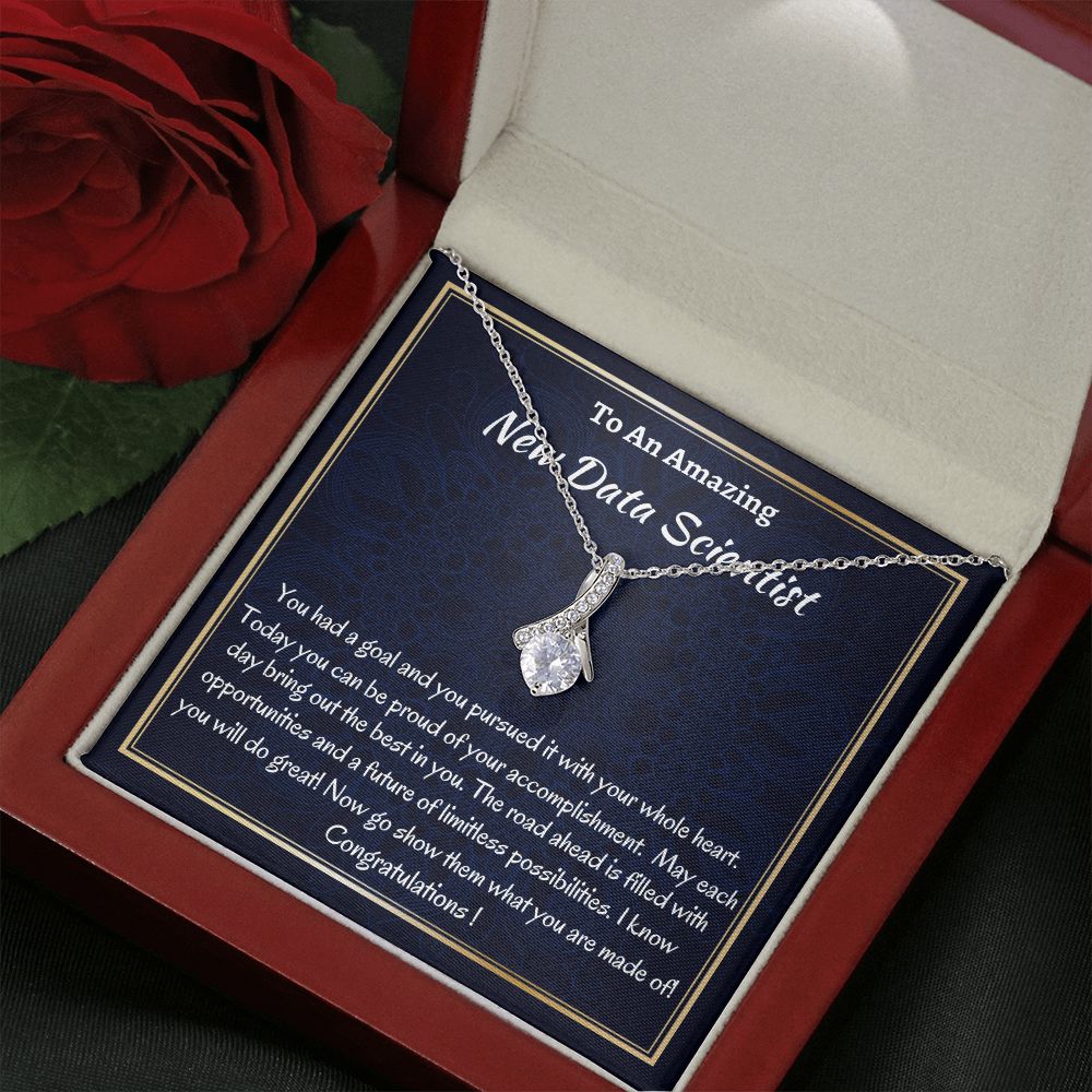 To An Amazing Data Scientist Alluring Beauty Necklace, Graduation Gift For Her, Future Data Scientist Gift, Meaningful Gift For A Career Lady, Congratulations Jewelry Gift.