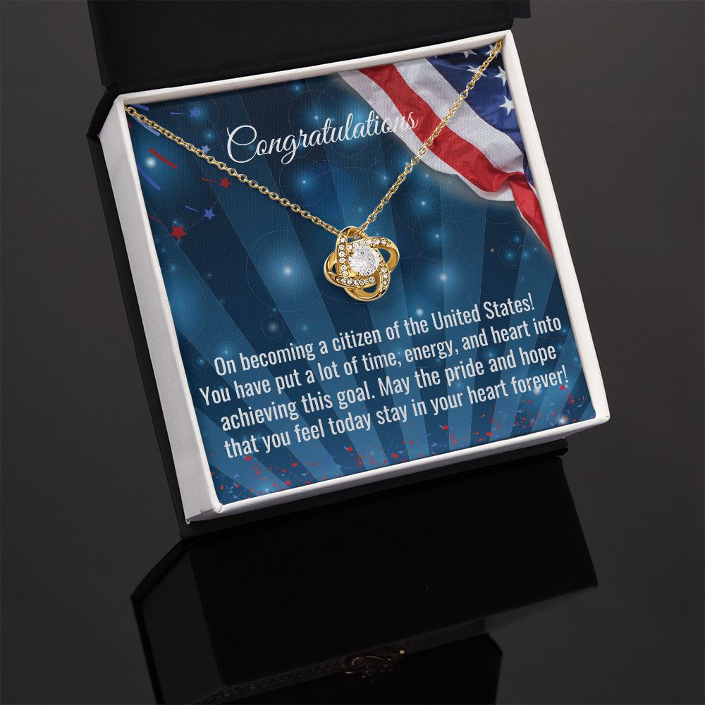 Citizenship Gift Love Knot Necklace