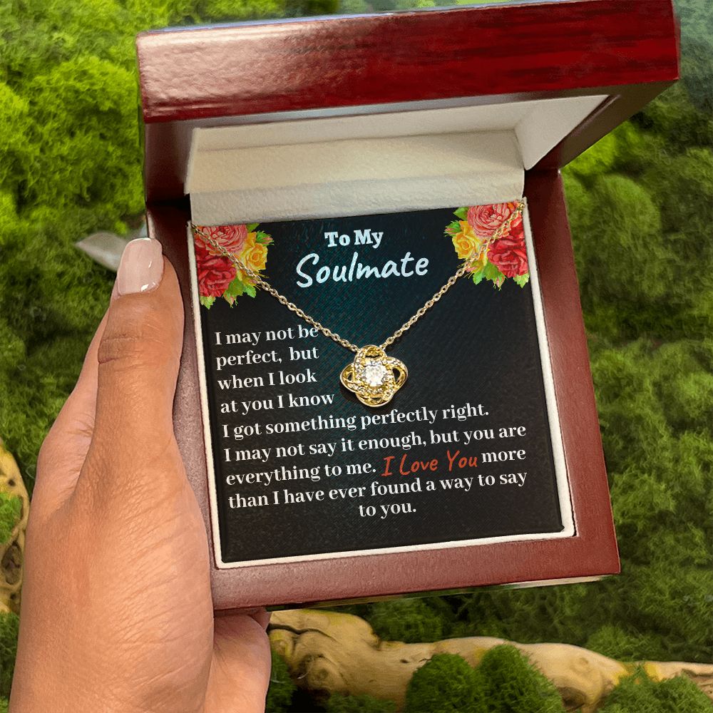 To My Soulmate Love Knot Necklace , Meaningful Romantic Gift For Her, Valentine Gift For Beautiful Wife, Girlfriend, Christmas Jewelry Gift