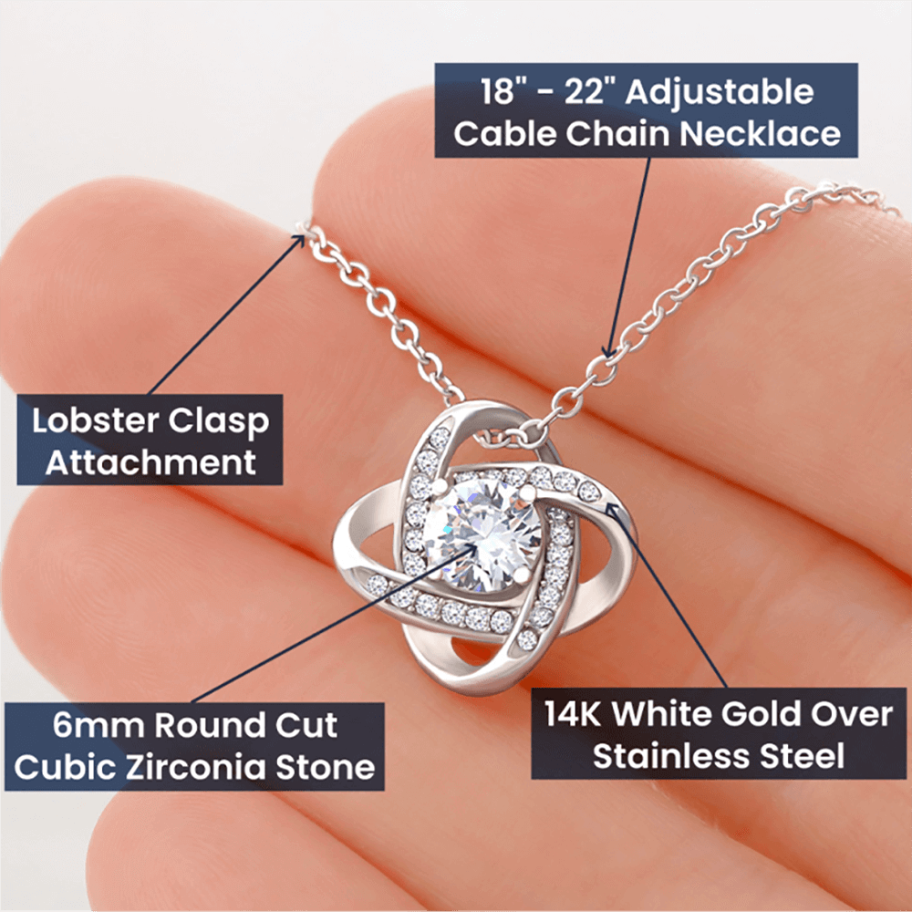 To My Wonderful Mom Love Knot Necklace, Mom's Birthday Gift, Mothers Day Gift For A Wonderful Mom, Son To Mother Gift, Daughter To Mother Gift, Appreciation Gift For a Wonderful Mom.