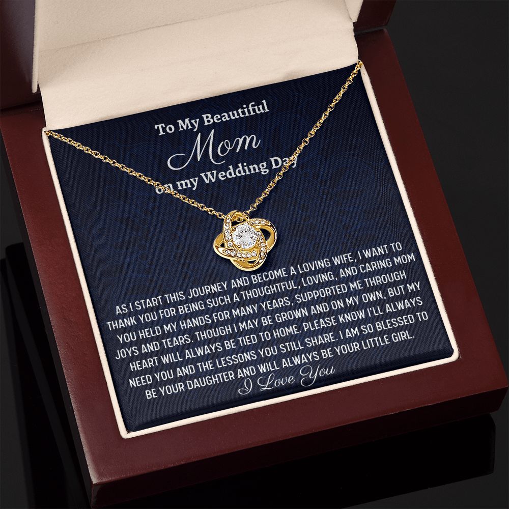 To My Beautiful Mom, Love Knot Necklace, Wedding Gift From Bride, Wedding Gift Jewelry, Gift From Daughter, Appreciation Gift, Bride To Mom Gift.
