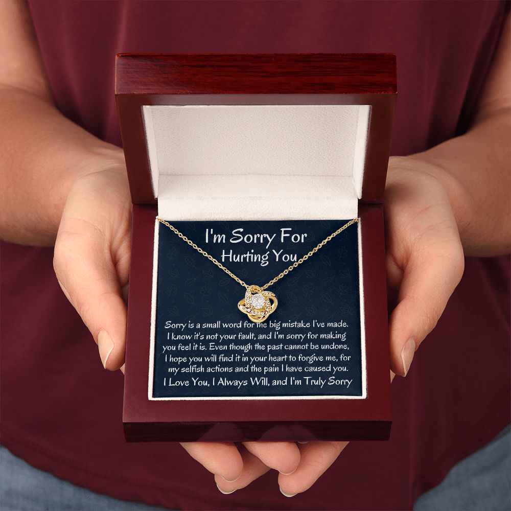 Apology Necklace For Wife or Girlfriend, I'm Sorry Gift Necklace, Love Knot Necklace, Forgive me Jewelry, Im Sorry