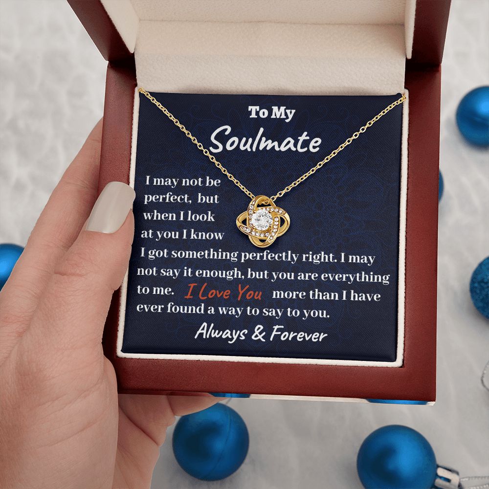 To My Soulmate Love Knot Necklace, If You're a bird i'm a bird, Gift For Girlfriend, Wife, Lover, Friend, Anniversary Gift, Christmas Gift For Her, I Love You.