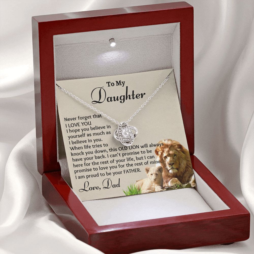 To My Daughter, Love Knot Necklace, Birthday Gift, Christmas Gift For Lovely Daughter, Dad To Daughter Gift, Appreciation Jewelry.