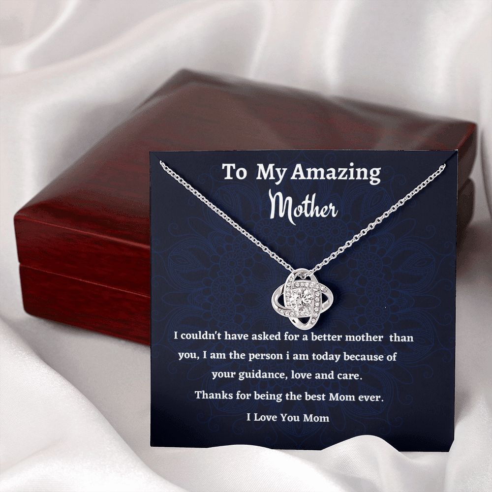 To My Amazing Mother Love Knot Necklace, Birthday Gift For An Amazing Mother, Mothers Day Gift, Meaningful Gift, Gift From Daughter.