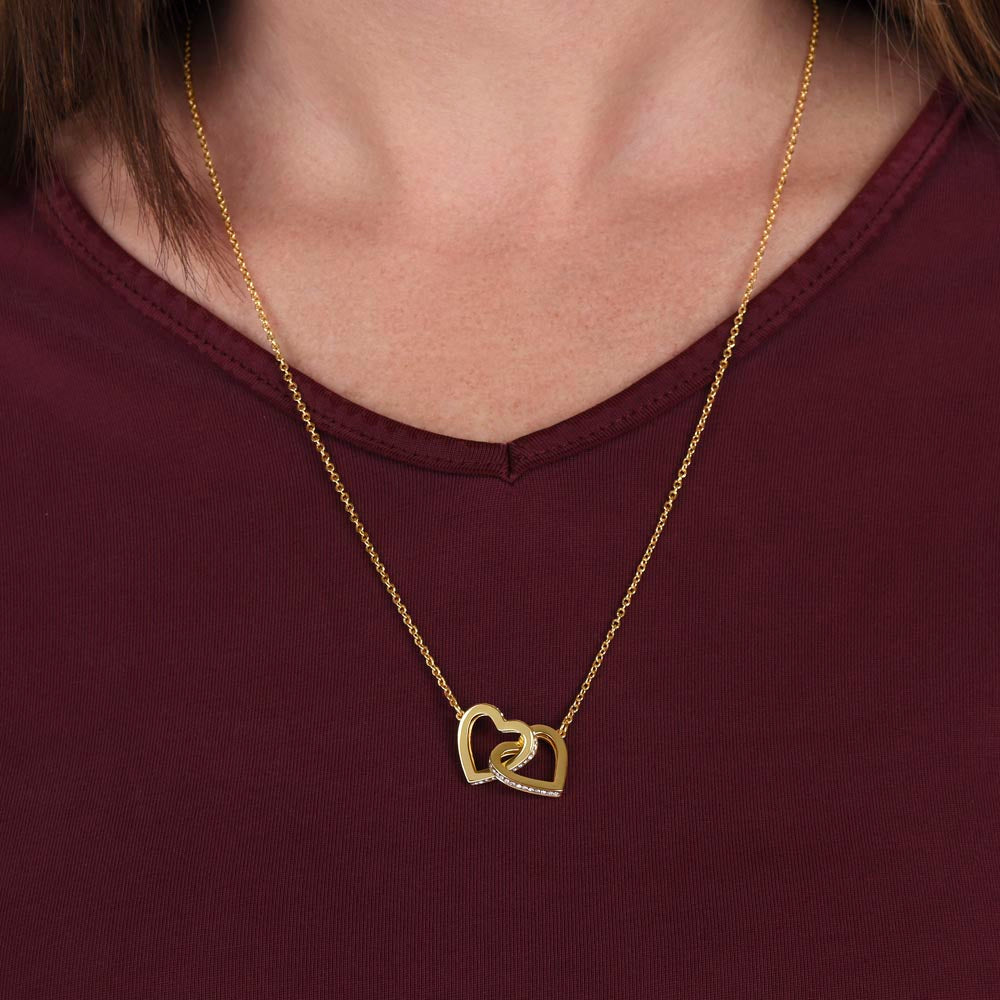 To My Beautiful Girlfriend Interlocking Hearts Necklace, Valentine Jewelry Gift, Anniversary Gift, Romantic Gift For Girlfriend, I love You, Gift For Her