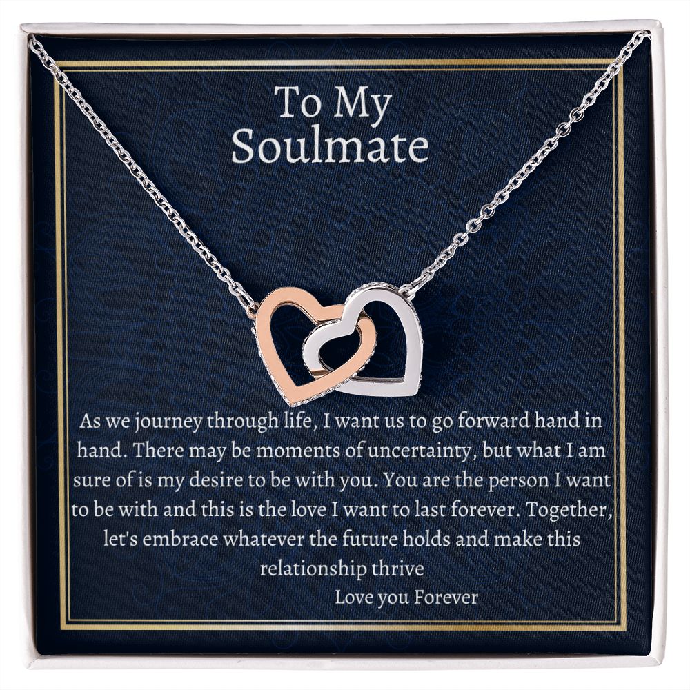 To My Soulmate Interlocking Hearts Necklace Anniversary Gift Sentimental Gift Soulmate Jewelry Gift Valentine s Day Gift