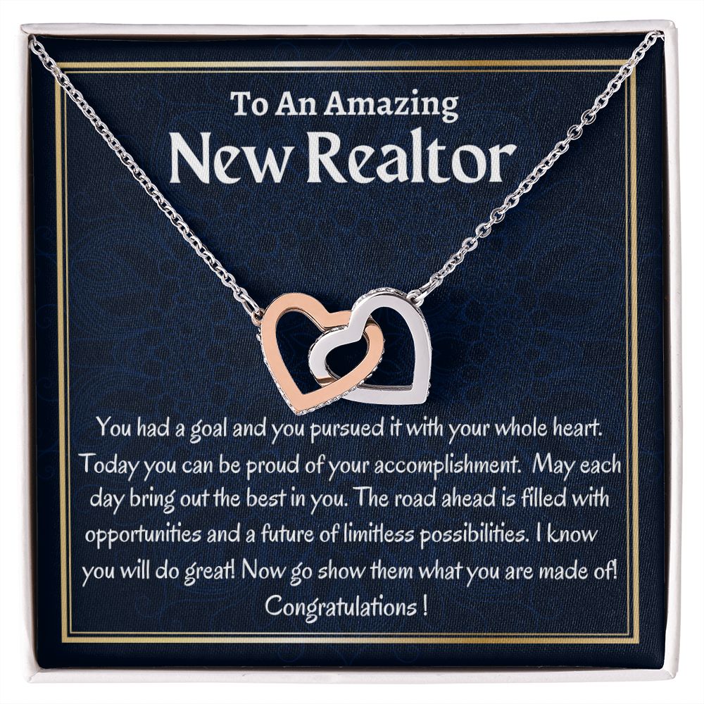 To An Amazing New Realtor Interlocking Hearts Necklace New Realtor Co All Family Gear Collections