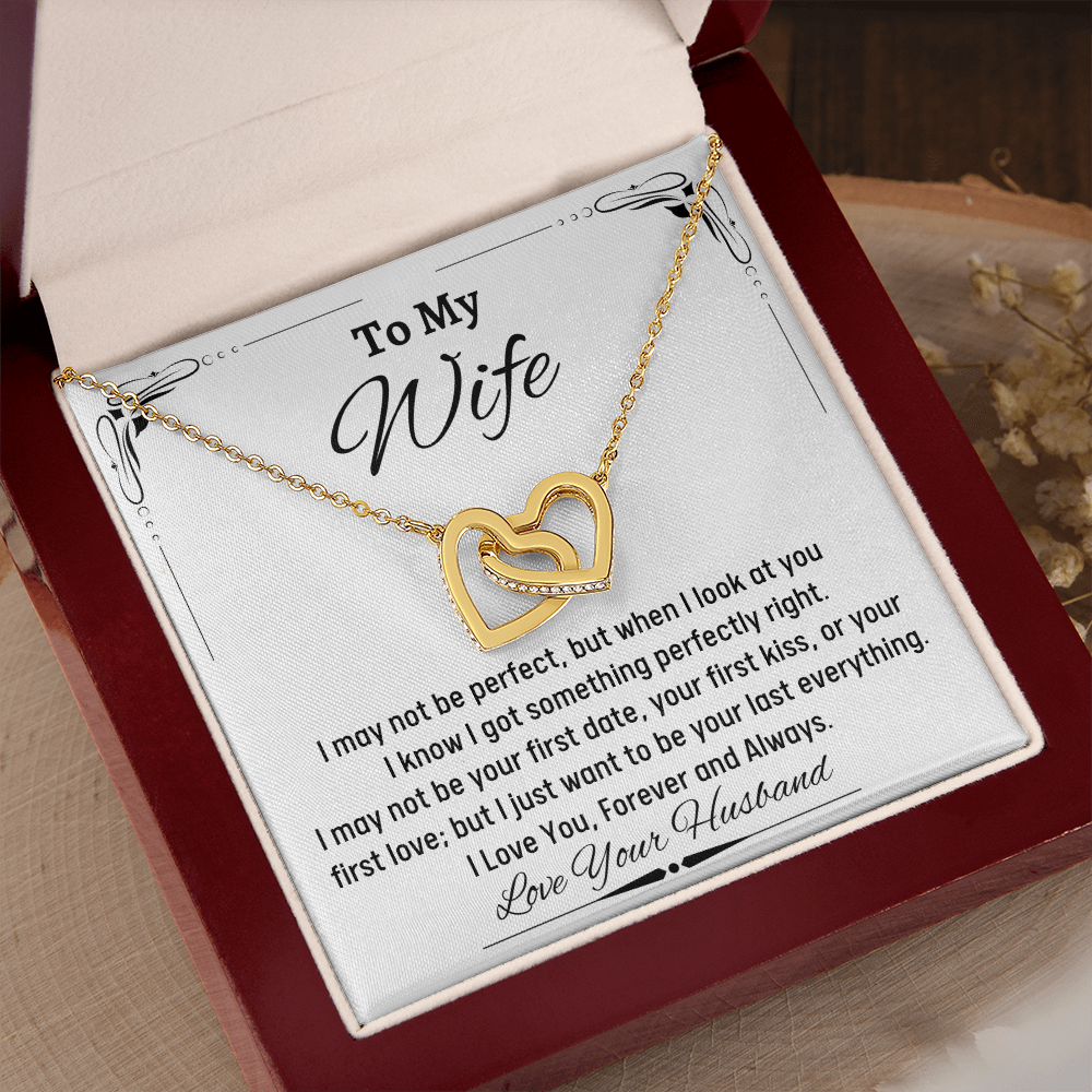 To My Amazing Wife Two Hearts Necklace Gift, Birthday Gift for Her, Christmas Gift for Wife from Husband