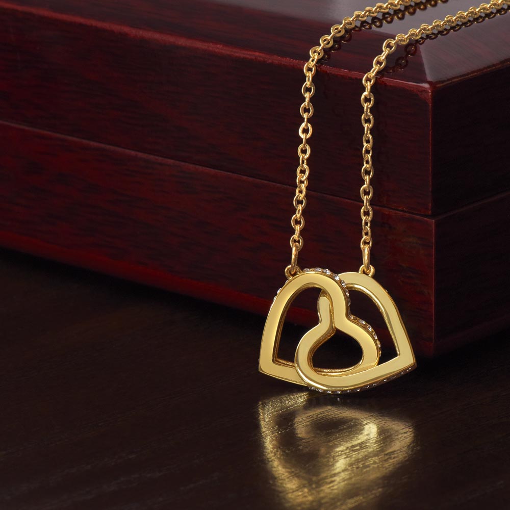 To My Beloved Mom Interlocking Hearts Necklace, Birthday Gift For Beloved Mom, Beloved Mom Valentine Gift, Son To Mom Gift