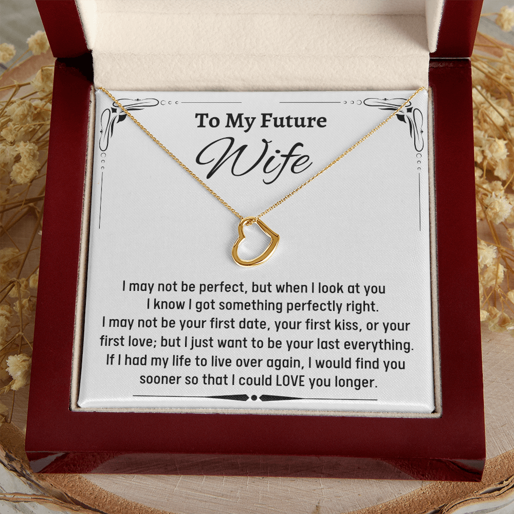To My Future Wife Beautiful Heart Necklace Gift, Wedding Gift for Her, Christmas Gift for Her from Fiancé