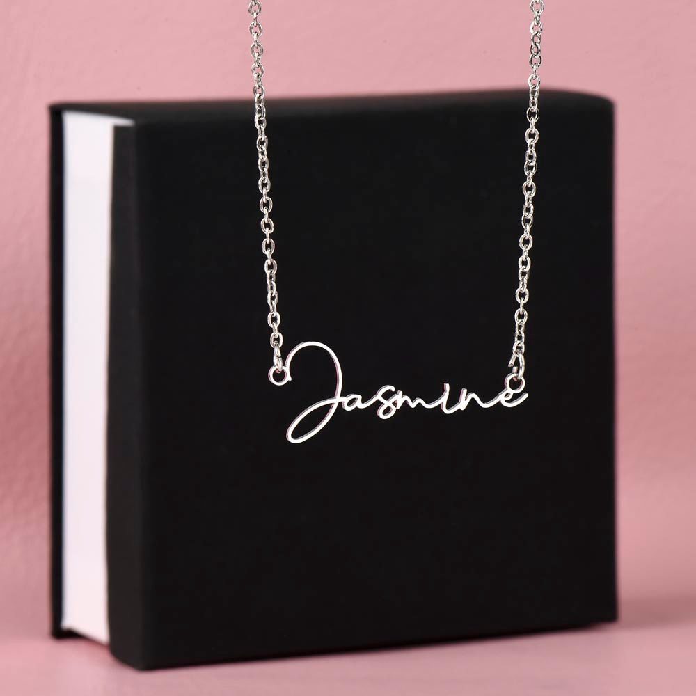 To My Granddaughter Signature Style Necklace, Custom Name Birthday Gift, From Grandmother, Personalized Graduation Gift.