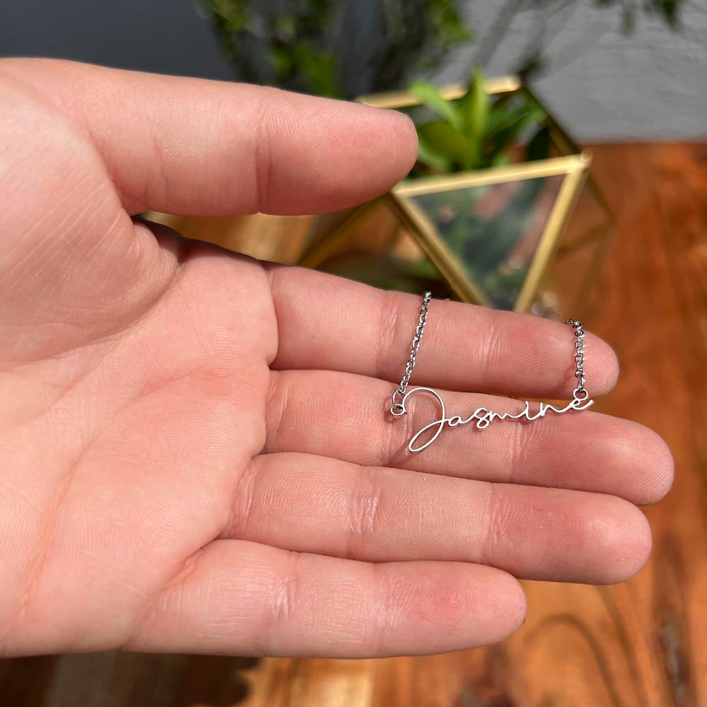 To My Bonus Mom Signature Style Necklace, Custom Name Necklace Gift For Mother In Law other, Mothers Day Gift, Birthday Gift From Son In Law, Wedding Anniversary Gift.