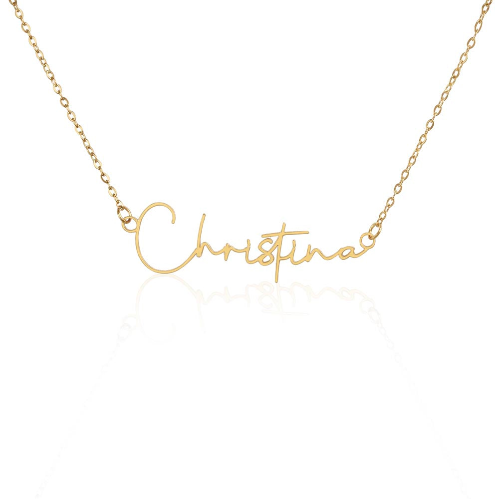 To My Grandma Signature Style Necklace, Custom Name Necklace Gift For Grandmother, Easter Gift, Birthday Gift From Granddaughter, I Love You.
