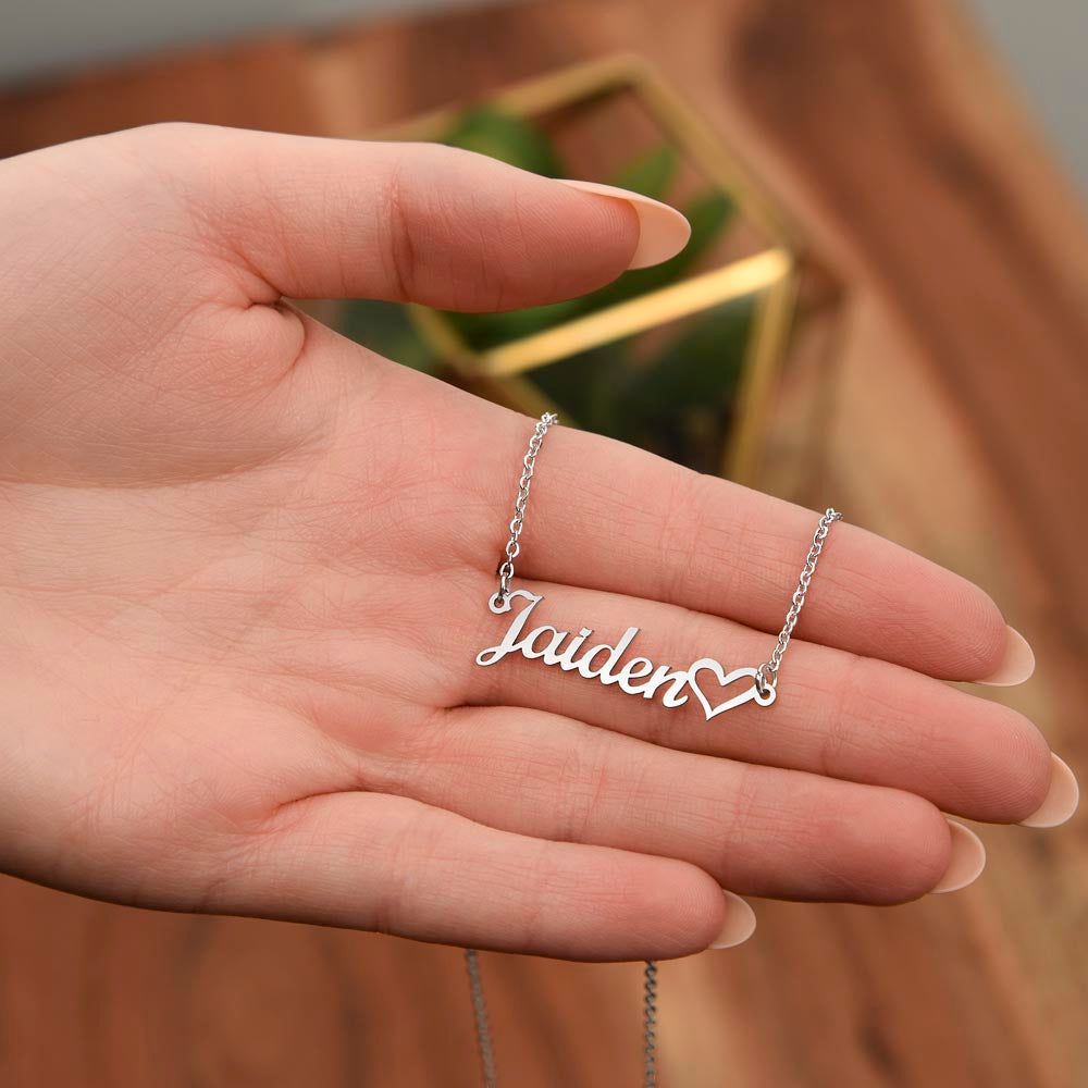 To My Grandma Heart Name Necklace, Custom Name Necklace Gift For Grandmother, Easter Gift, Birthday Gift From Granddaughter.