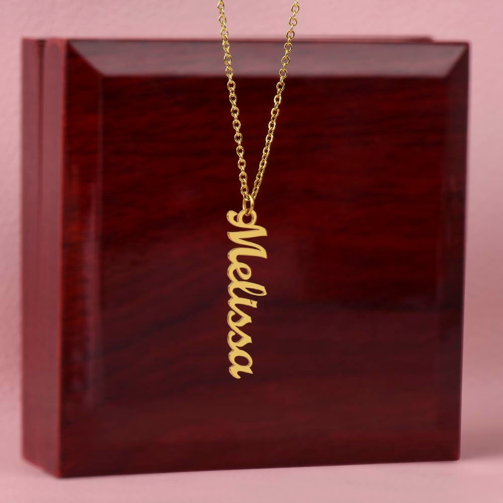 To My Beautiful Daughter Vertical Name Necklace, Birthday Gift For Her, Graduation Gift, Meaningful Jewelry, Gift From Dad