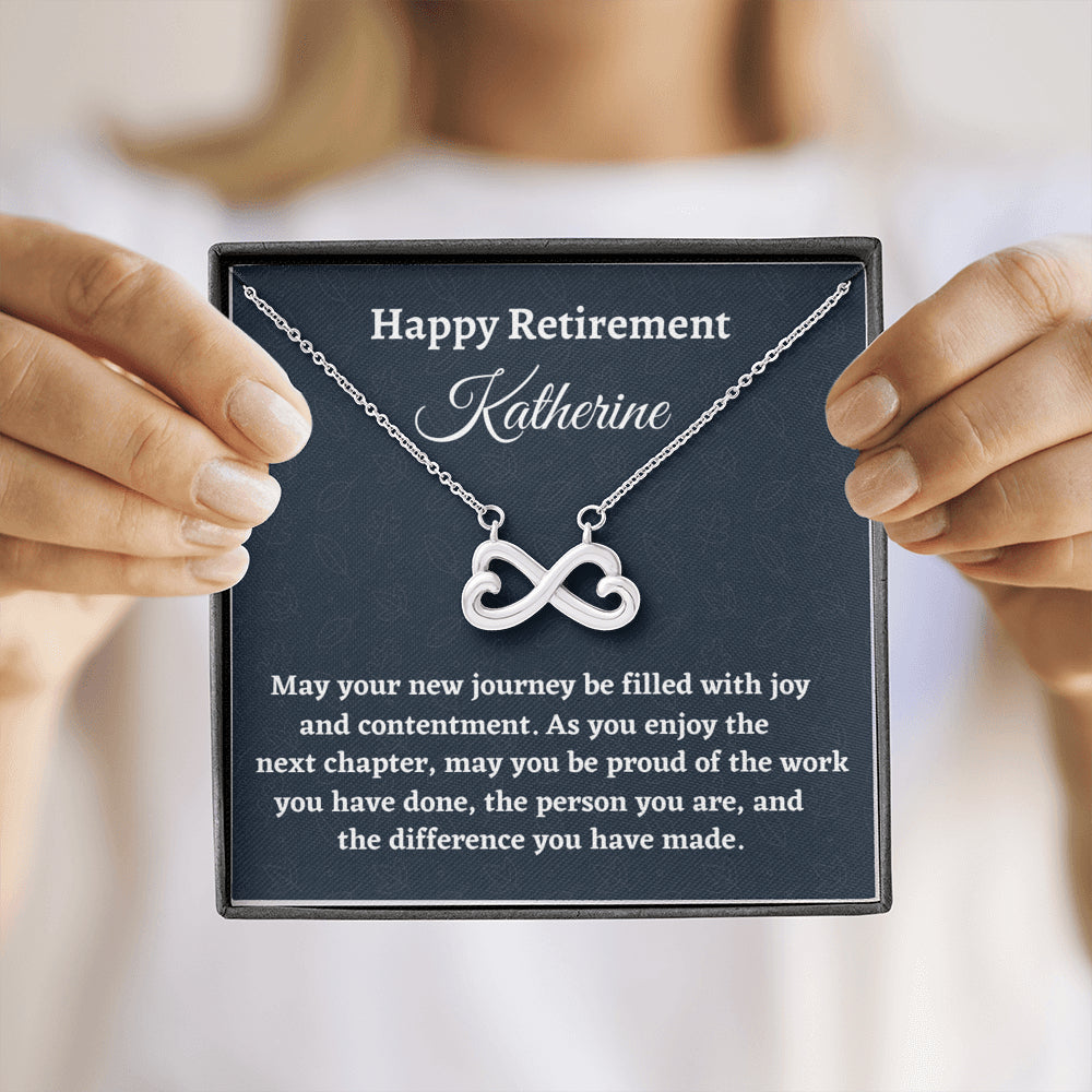 Personalized Retirement Gift for Women, Retirement Necklace Coworker Retirement Gift, Infinity Necklace, Gifts for Retiring Colleague
