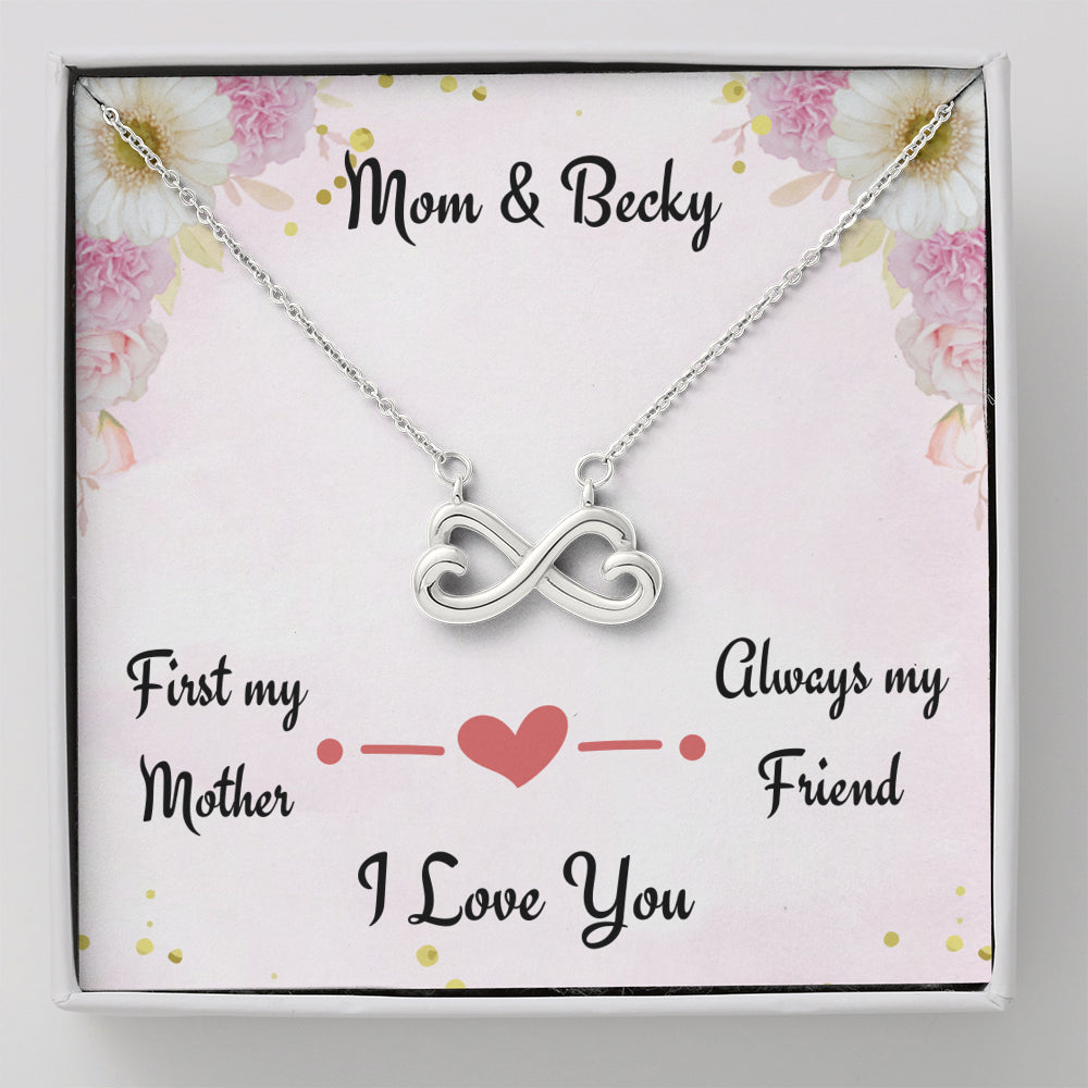 Gift for Mom, First My Mom Always My Friend, Infinity Necklace, Personalized Gift for Mom, Birthday Gift or Christmas Gift For Mom