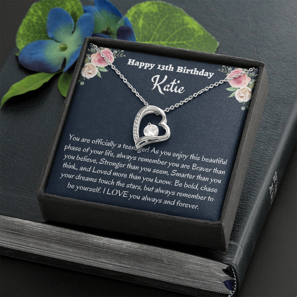 Personalized Thirteenth Birthday Gift, Gift for 13 year old Girl, Forever Love Necklace, Birthday Present for 13 Year Old, Teen Birthday Gift, Officially A Teenager Gift.