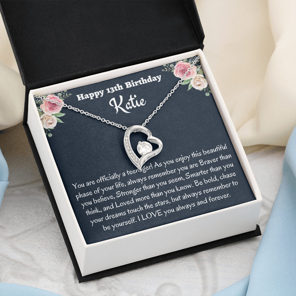 Personalized Thirteenth Birthday Gift, Gift for 13 year old Girl, Forever Love Necklace, Birthday Present for 13 Year Old, Teen Birthday Gift, Officially A Teenager Gift.