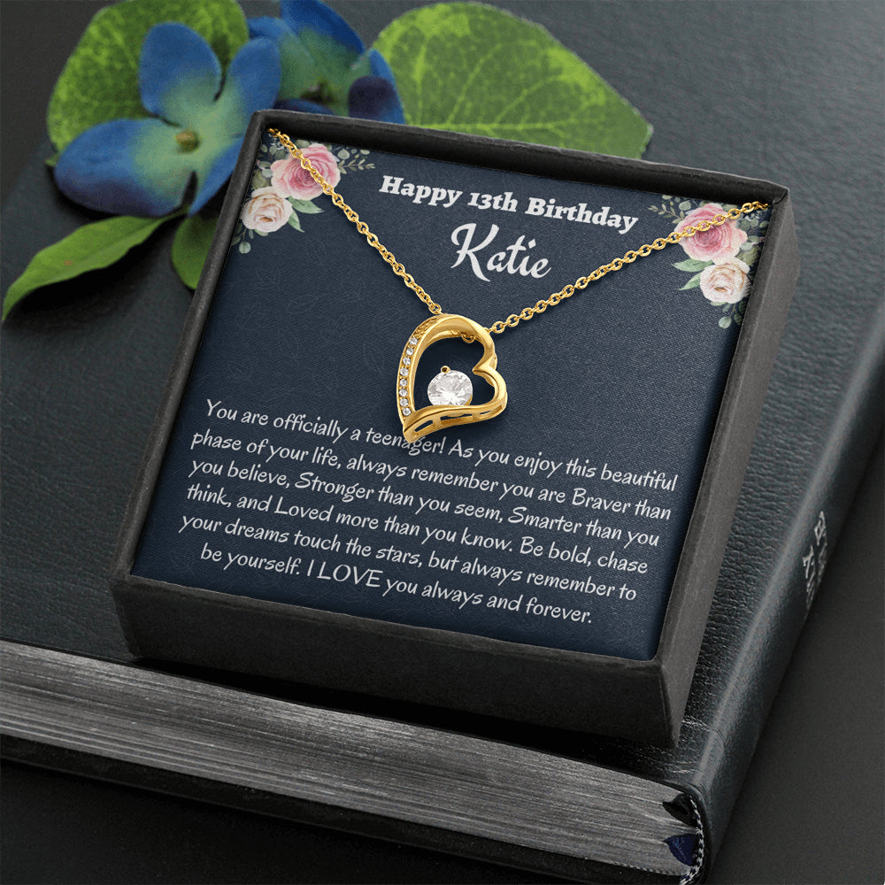 Personalized Thirteenth Birthday Gift, Gift for 13 year old Girl, Forever Love Necklace, Birthday Present for 13 Year Old, Teen Birthday Gift, Officially A Teenager Gift.