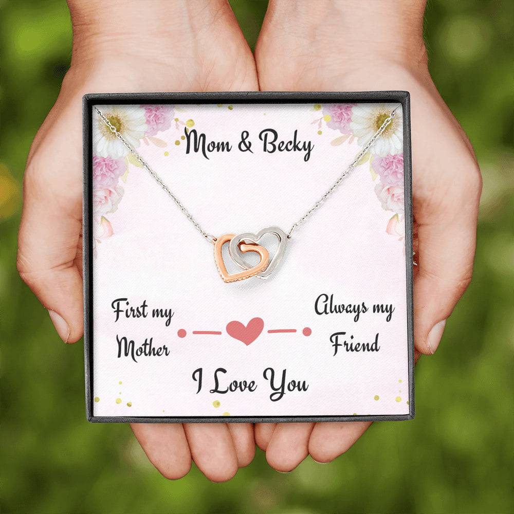Gift for Mom, First My Mom Always My Friend, Love Knot Necklace, Personalized Gift for Mom, Birthday Gift or Christmas Gift For Mom