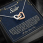 Sister Necklace Gift, Two Hearts Necklace, Gift For Soul Sister, Birthday Gift For A Sister, Best Friend Christmas Gift